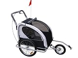 Aosom 2in1 Double Baby Bicycle Bike Trailer and Stroller Black/white