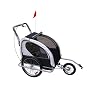 Aosom 2in1 Double Baby Bicycle Bike Trailer and Stroller Black/white