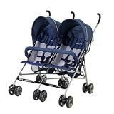 Dream On Me Double Twin Stroller, Navy