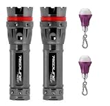 2-Pack Nebo Redline Tactical Flashlight Strobe S.O.S 220 Lumen #5581 with Neiko Keychain LED Light Bulb Charm Flashlight - Magenta Pink