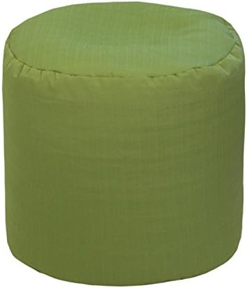 Single Piece Sunsetter Verde Round Shape Ottoman, Beanbag Pattern, Acrylic Material, Eco-Friendly, Designed From Weather-Resistant Acrylic Fabric, Indoor - Outdoor Decor, Assembled, Light Green