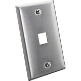 Leviton Stainless QuickPort Flush Mount Wall Plates - 1-port, stainless