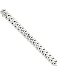 14k White Gold 13.0mm Curb Link Chain Length 8"
