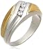 14k Two-Tone Gold Diamond Men's 3-Stone Ring (1/4 cttw, I Color, I2 Clarity)