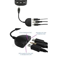HTC Breeze Y-Adapter 3-fach mit Mini-USB, Freisprecheranschluss und Audio Converter 3,5 mm