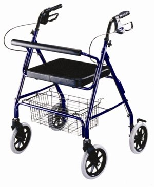 American Bantex Heavy-Duty Rollator, Blue (400 lb Capacity)
