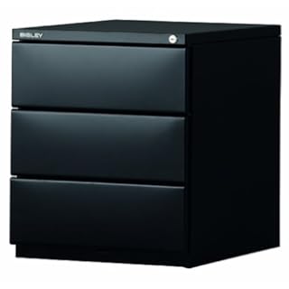 BISLEY Rollcontainer A4, 3 Schübe à 150 mm, schwarz