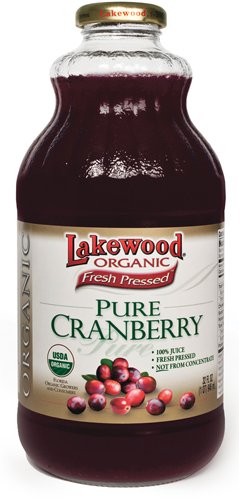 Lakewood Organic PURE Cranberry Juice, 32-Ounce Bottles (Pack of 6)
