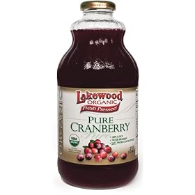 Lakewood Organic PURE Cranberry Juice - Package Contains SIX 32oz Bottles
