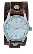 Nemesis Unisex Brown Leather Band with Round Alloy Watch Case