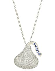 Hershey Jewelry Sterling Silver with CZ Extra Large Flat Back Shaped Pendant