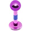 14 Gauge Purple Blue Striped Titanium Labret Monroe