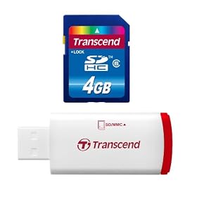 Transcend 4GB Hi-Speed SDHC Scheda di memoria Classe 6 (con lettore schede  USB P2)