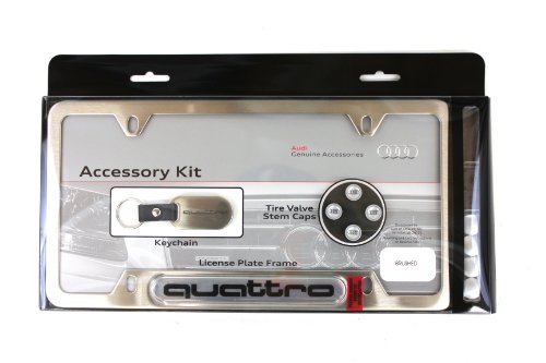 Genuiene Audi Accessories ZAW355011A License Plate Frame Kit with Quattro Logo On Sale