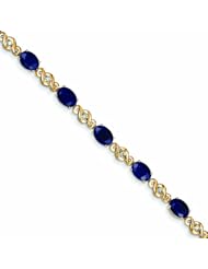 Genuine 14K Yellow Gold Diamond And Sapphire Bracelet 7 Grams Of Gold 100% Satisfaction Guaranteed.