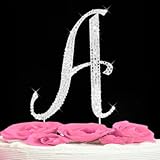IMAGE OF Letter A - Swarovski Crystal Monogram Wedding Cake Topper by Elegant Bridal