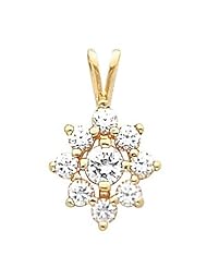 18K Yellow Gold Diamond Cluster Pendant - 0.81 Ct. -- LIFETIME WARRANTY