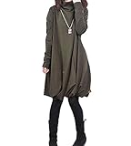 (ディーコッテ) D'Kotte レディース マタニティー ゆったり 長袖 チュニック ワンピース ハイネック タートルネック ポケット 秋 冬 141119-2(グリーン-m)