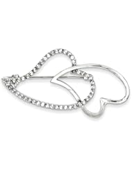 Sterling Silver CZ Heart Pin