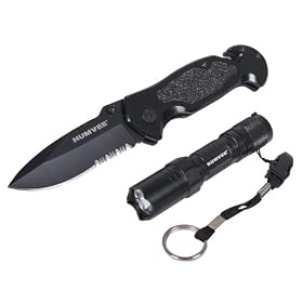 Humvee HMV-KC-ER1 Black Emergency Rescue Knife And Light Combo by Emergency Lights