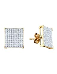 10KT Yellow Gold 0.50 CTW Diamond Micro Pave Earrings