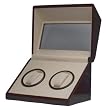 Double Watch Winder Cherry Glossy With Built-In IC Timer Battery AC Operation