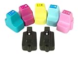 7 PACK. SUPER HIGH YIELD  COMPATIBLE CARTRIDGES FOR HP 02. INCLUDES SOPHIA GLOBAL BRAND CARTRIDGES FOR 2EA HP02 35ML BLACK + 1EA HP02 18ML CYAN + 1EA HP02 18ML MAGENTA + 1EA HP02 18ML YELLOW + 1EA HP02 18ML LIGHT CYAN + 1EA HP02 18ML LIGHT MAGENTA.
