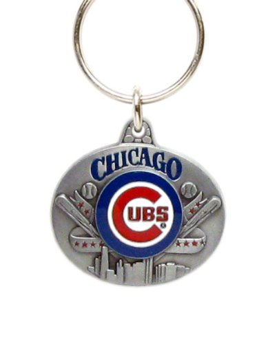 Pewter MLB Team Design Key Ring - Chicago Cubs