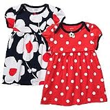Carters 2 Pack Short Sleeve Dress Set - Navy/Red-12 Months