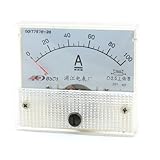 uxcell アナログ電流計　クリアベージュ　カラス2.5精度　 測定装置　読みやすいスケール　 DC 0-100A