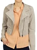 VERO MODA Damen Jacke, 10075088 Peachy Short Suede Jacket, Gr. 38 (M), Grau (LT. HEMP SAND)