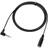 ELECOM スマートフォン用ヘッドホン延長ケーブル 4極 L型 1m ブラック MPA-EHPL10BK