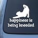 Happiness is Being KNEEDED - Cat - Decal Sticker #1520 | Vinyl Color: White