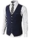 H2H Mens Formal Slim Fit Premium Business Dress Suit Button Down Vests