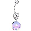 Handcrafted Swarovski Happiness Chinese Symbol Belly Ring