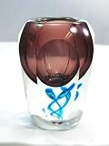 Murano Glass Vase Mouth Blown Art Rainbow Blue Sommerso Vase X1747