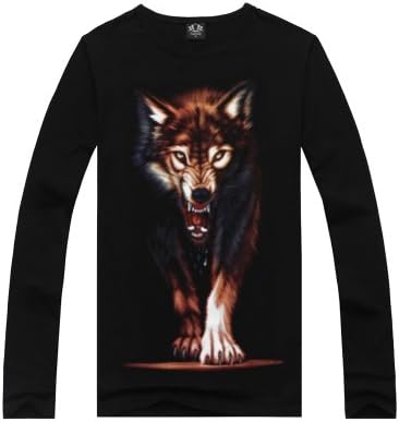 Black 3d Long Sleeve Shirt for Men (HJ08)