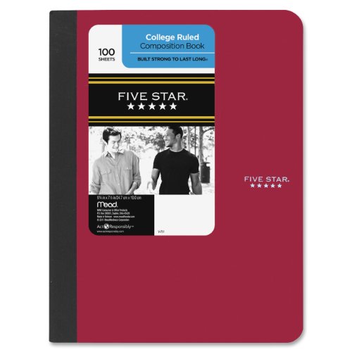 Mead 09120 Composition Book, College Rule, 9-3/4 x 7-1/2, 1 Subject 100 Sheets, Assorted