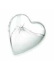 Genuine .925 Sterling Silver 20mm Diamond Polished Heart Slide Locket 3.4 Grams. 100% Satisfaction Guaranteed.