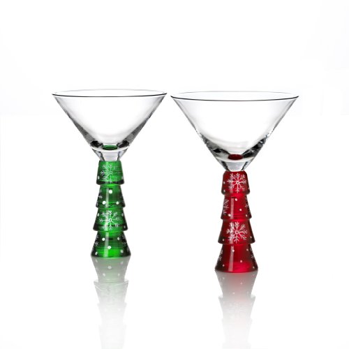 Celebrations by Mikasa Very Merry 10-Ounce Martini Glass, Set of 2