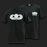 AIRBORNE BLACK T-SHIRT SHIRT SHIRTS U.S. MILITARY SIZE XLARGE