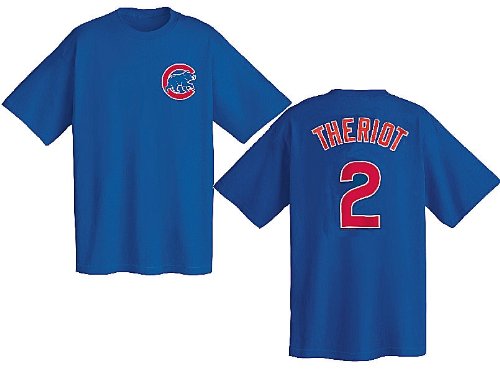 Ryan Theriot Chicago Cubs 2-Sided MLB Short Sleeve Tee Shirt By Majestic (XXL=52)
