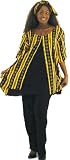 Casual Kente Pattern Pant Set - Black & Gold