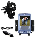 Gomadic for the PalmOne palm Zire 71 - PalmOne Zire 71 Auto Vent Holder with Car Charger - Uses Gomadic TipExchange