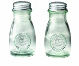 Tablecraft 6618 - 4-oz Recycled Green Glass Shaker w/ Stainless Steel Tops