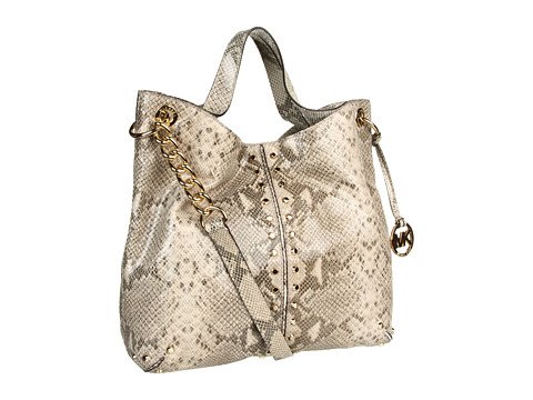 MICHAEL Michael Kors Uptown Astor Large Shoulder Tote Tote Handbags - Angora Embellished Python