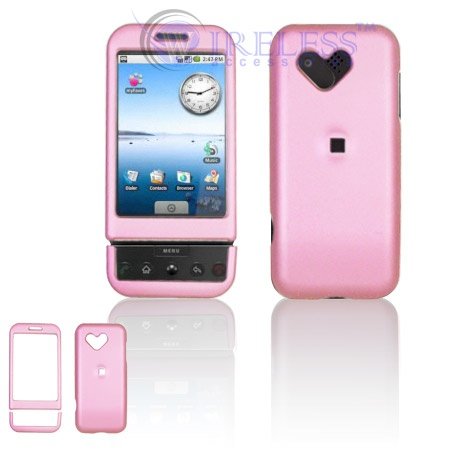 HTC Google G1/Dream Cell Phone Pink Rubber Feel Protective Case Faceplate Cover