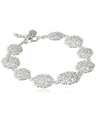 NINE WEST VINTAGE AMERICA "Florabella" Worn Silver-Tone Flex Bracelet, 7.5"