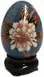Chinese cloisonne egg with stand - 3.75"H