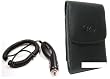 Vertical Leather Case Cover Pouch with Belt Clip Holster and Vehicle Car Plug-in Charger for ATT Samsung Infuse 4G - Sprint Motorola Photon 4G - Samsung Galaxy S 2 - Samsung Epic 4G Touch D710 - Verizon Motorola DROID BIONIC XT875 - Pantech Breakout - T-Mobile Samsung Galaxy S 2 T989 - ATT HTC Vivid - Samsung Focus S i937 - Boost Mobile ZTE Warp - Verizon Motorola Droid Razr - Cell Phone B